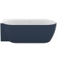 Brīvi stāvoša vanna Ravak FREEDOM Corner II TEC 175x86 L cm, tumši zils/balts, noteces vāks balts