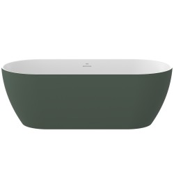 Brīvi stāvoša vanna Ravak FREEDOM O Tec 170x77 cm, pelēkzaļš/balts, notekas vāks-balts