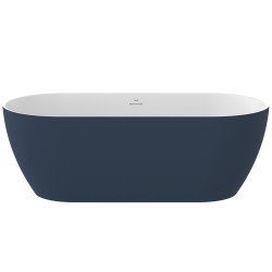 Brīvi stāvoša vanna Ravak FREEDOM O Tec 170x77 cm, tumši zils/balts, notekas vāks-balts