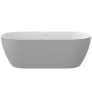 Brīvi stāvoša vanna Ravak FREEDOM O Tec 170x77 cm, pelēks/balts, notekas vāks-balts