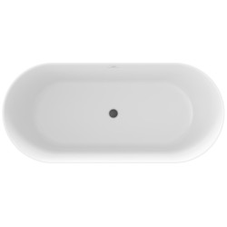 Brīvi stāvoša vanna Ravak FREEDOM O Tec 170x77 cm, balta, notekas vāks-melns