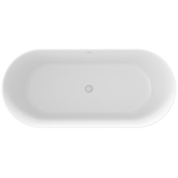 Brīvi stāvoša vanna Ravak FREEDOM O Tec 170x77 cm, pelēkzaļš/balts, notekas vāks-balts