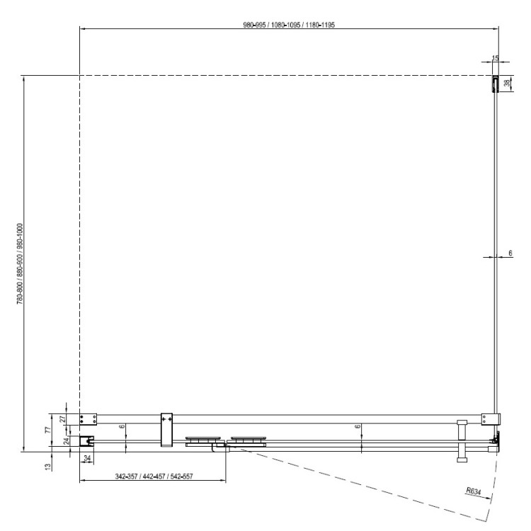 Dušas stūra komplekts kvadrātveida RAVAK Cool COSD2+COPS 100x100 cm ar paliktni