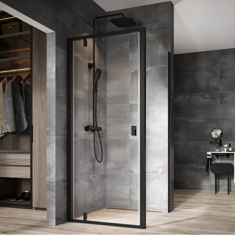 Dušas stūris kvadrātveida RAVAK Nexty NDOP1+NPSS 90x90 cm komplektā ar dušas sistēmu TD F 092.00CR/WH