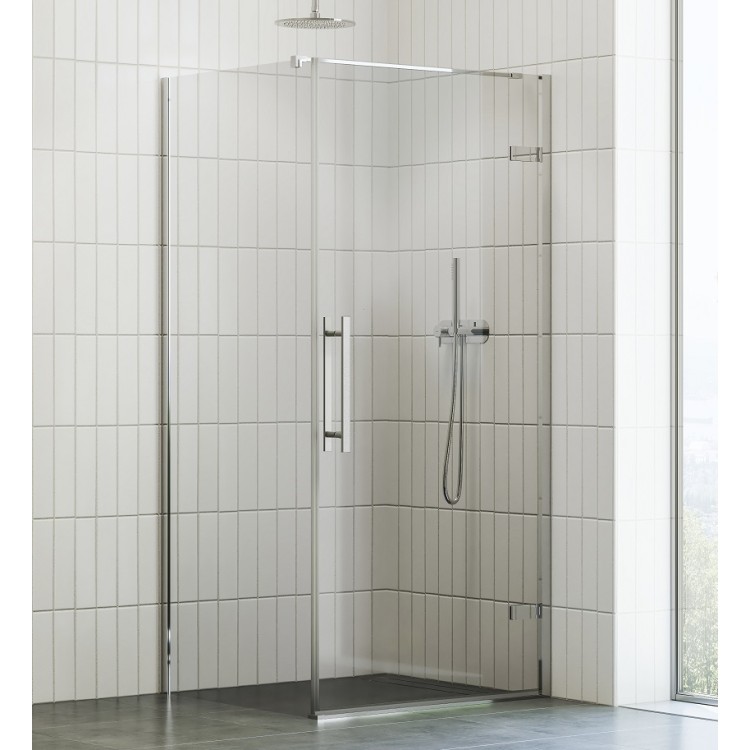 Dušas stūris kvadrātveida RAVAK Cool COSD1+COPS 90x90 cm komplektā ar dušas sistēmu TE 092.00CR/WH