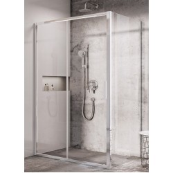 Dušas stūris taisnstūra Komplekts RAVAK BLSDP2+BLSPS 100x80 cm ar paliktni, spīdīgs