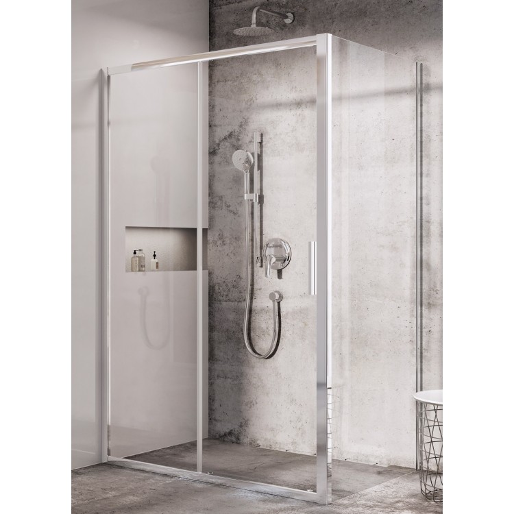 Dušas stūris taisnstūra Komplekts RAVAK BLSDP2+BLSPS 100x80 cm ar paliktni, spīdīgs