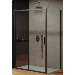 Dušas stūris taisnstūra Komplekts RAVAK BLSDP2+BLSPS 120x90 cm ar paliktni, melns