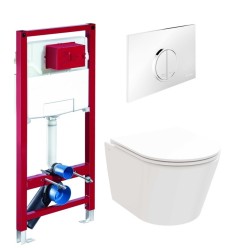 Komplekts Ravak Flow RimOff + Schell rāmis ar baltu pogu Circum