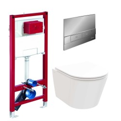 Komplekts Ravak Flow RimOff + Schell rāmis ar hromētu pogu Board