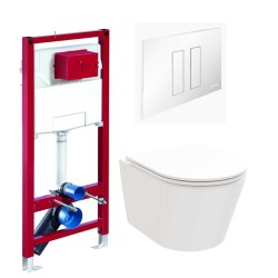 Komplekts Ravak Flow RimOff + Schell rāmis ar baltu pogu Tower