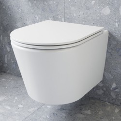 Tualetes pods piekaramais Ravak FLOW RimOff ar Soft Close vāku, balts