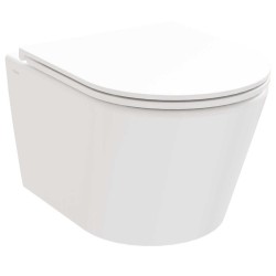 Tualetes pods piekaramais Ravak FLOW RimOff ar Soft Close vāku, balts