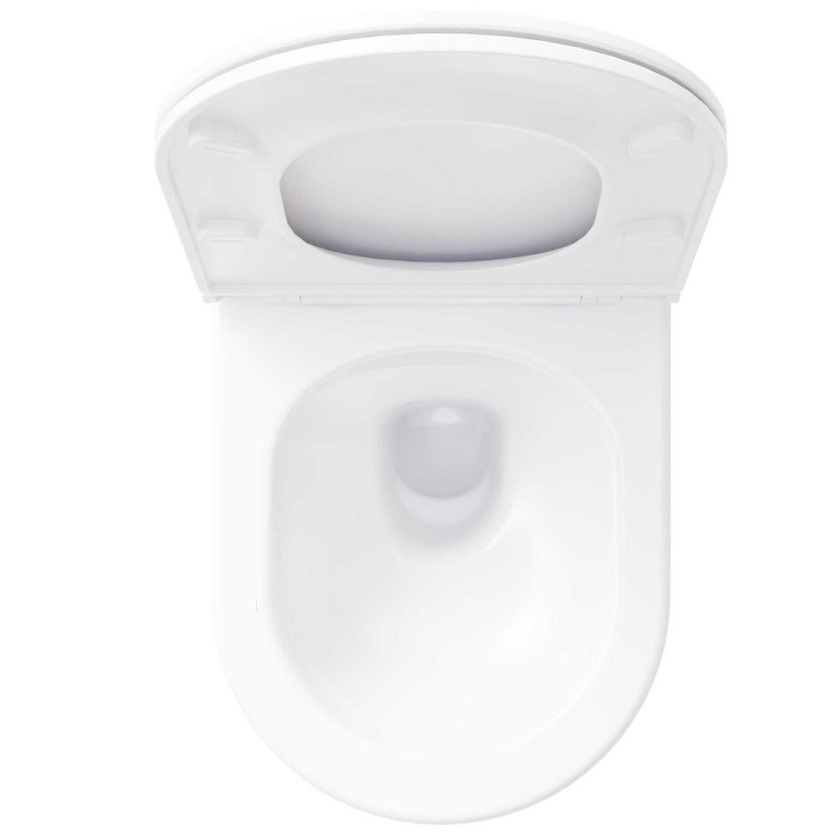 Tualetes pods piekaramais Ravak FLOW RimOff ar Soft Close vāku, balts