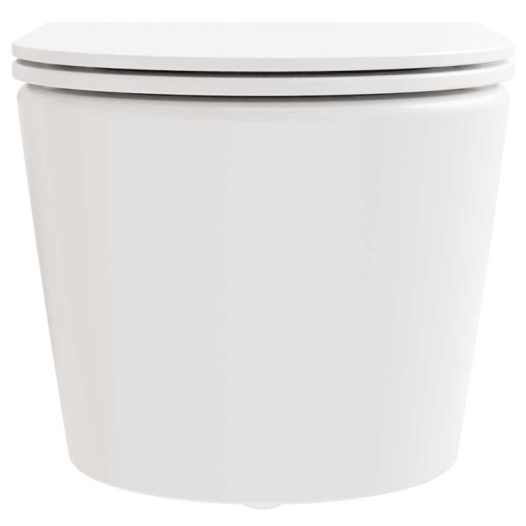 Tualetes pods piekaramais Ravak FLOW RimOff ar Soft Close vāku, balts