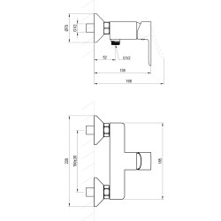 Dušas maisītājs RAVAK Solar SL 032.00/150CR, hroms