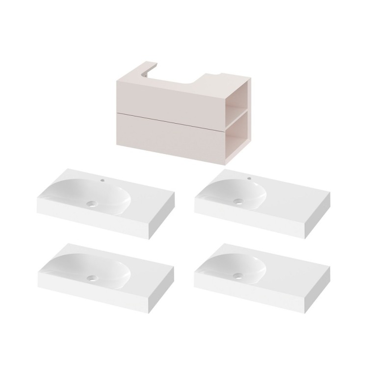 Vannas istabas skapītis izlietnei Ravak SD Lite 800 R , rozā