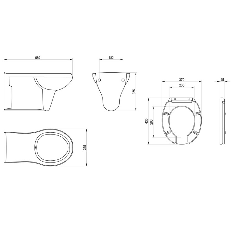 Tualetes pods piekaramais RAVAK SAFE ar SC vāku, pagarināts, balts