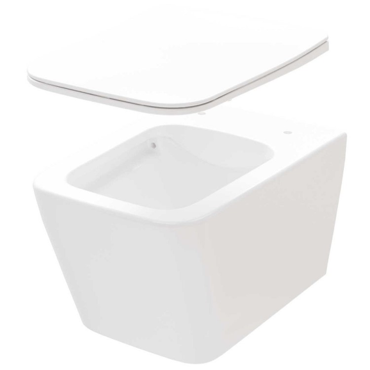 Tualetes pods piekaramais Ravak SOLAR RimOff ar Soft Close vāku, balts