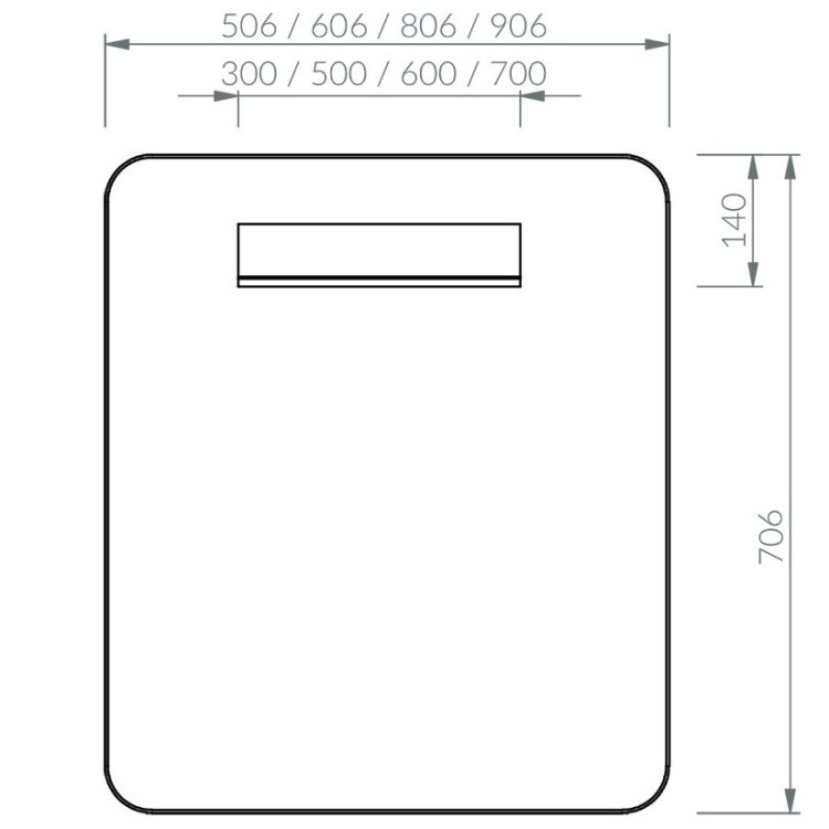 Spogulis ar LED apgaismojumu Ravak Stripe I 90x70cm, melns