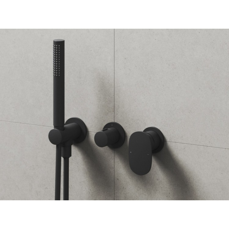 Dušas iebūvējamais maisītājs RAVAK SPRING SG 065.20BL.O2, melns matēts