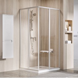 Dušas stūris kvadrātveida RAVAK SRV2+SRV2 80x80 cm, satīns/caurspīdīgs