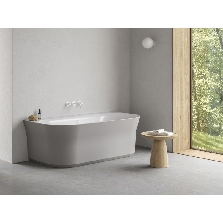 Brīvi stāvoša vanna Ravak YPSILON Wall 178x86 cm, pelēka/balta