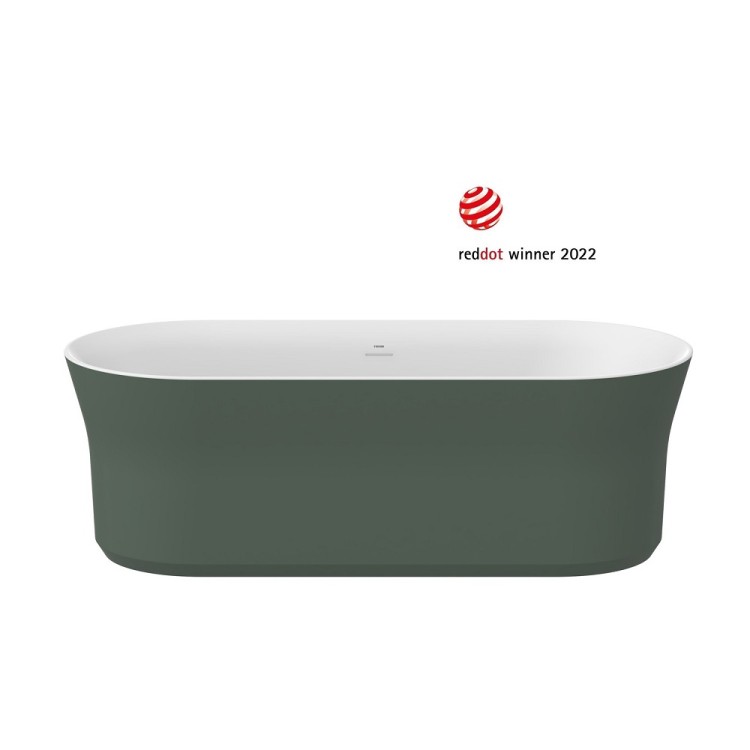 Brīvi stāvoša vanna Ravak YPSILON 180x80 cm, pelēkzaļa/balta