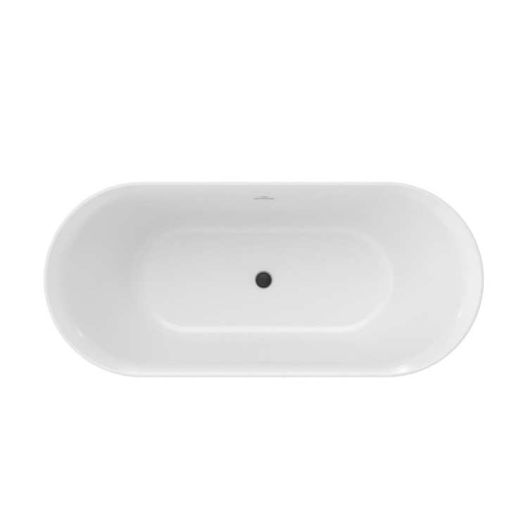 Brīvi stāvoša vanna Ravak YPSILON 180x80 cm, melna/balta