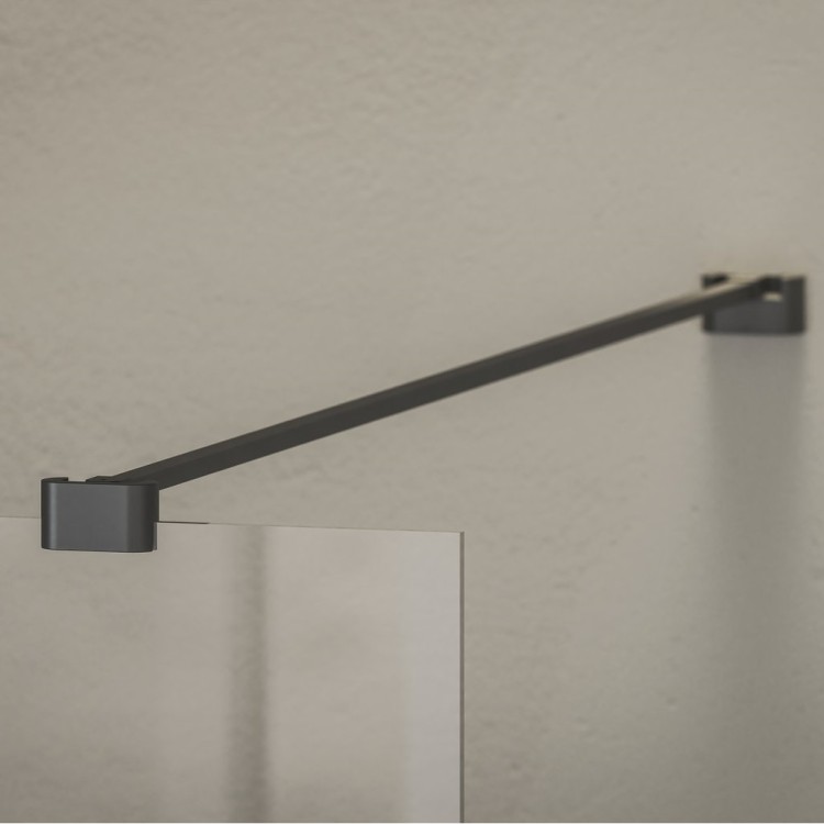 Dušas siena RAVAK Walk In Wall Air Black 100x200cm, melns/caurspīdīgs