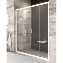 Dušas durvis bīdāmās RAVAK Blix BLDP4 150cm, balts/caurspīdīgs