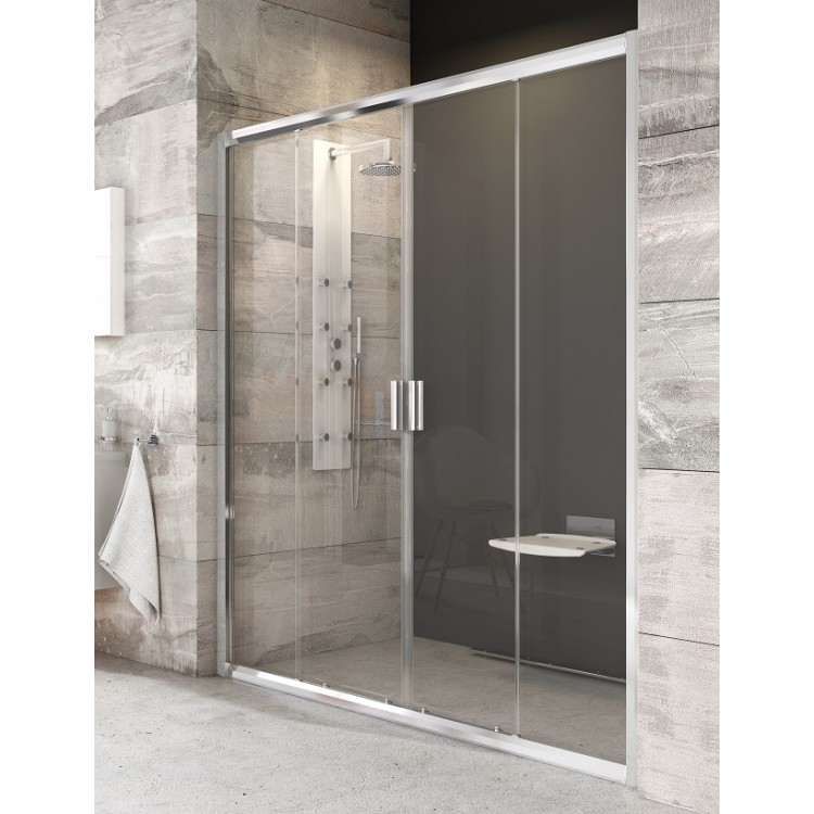 Dušas durvis bīdāmās RAVAK Blix BLDP4 150cm, hroms/caurspīdīgs