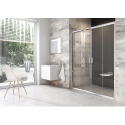 Dušas durvis bīdāmās RAVAK Blix BLDP4 150cm, hroms/caurspīdīgs