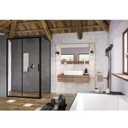 Dušas stūris taisnstūra Ravak Blix Slim BLSDP2+BLSPS 120x80cm, black