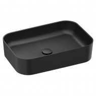 Vannas istabas uzliekamā izlietne Ravak Ceramic 550 R Slim 55x37cm, melna matēta