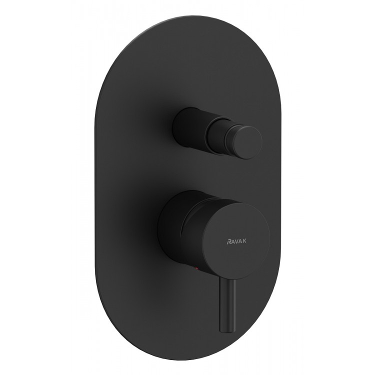 Vannas un dušas iebūvējamais maisītājs RAVAK ESPIRIT ES 061.20BLM O2, melns matēts
