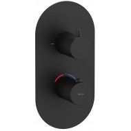 Ravak Espirit Termostata vannas/dušas jaucējkrāna virsapmetuma daĮa ES 063.20BLM.O2RB07C, melns matēts