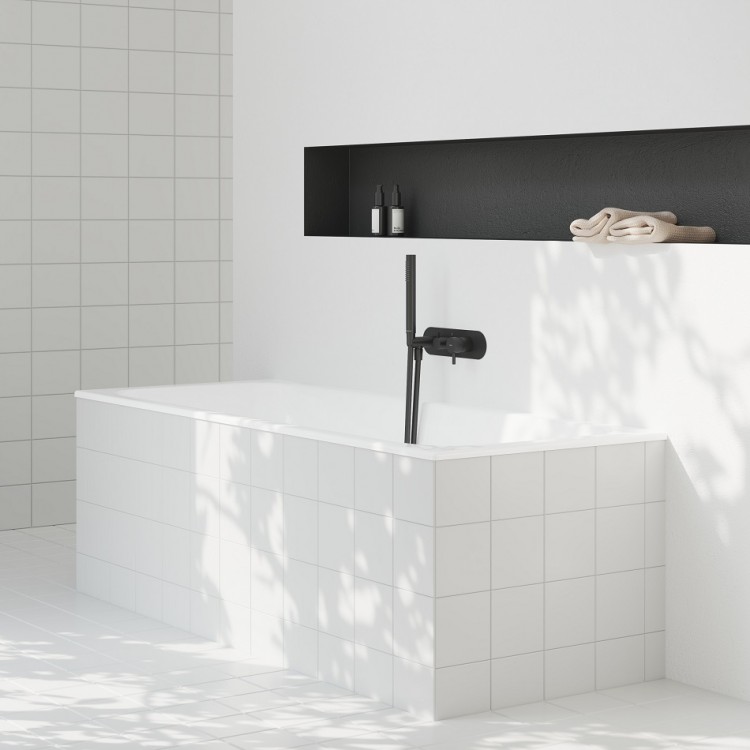 Ravak Espirit Vannas/dušas jaucējkrāna virsapmetuma daĮa ES 065.20BLM.O2RB07D, melns matēts