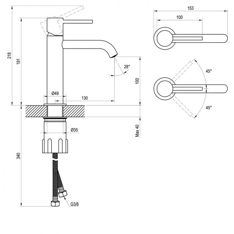 Izlietnes maisītājs RAVAK ESPIRIT ES 012.60RGB, matēts rozā zelts