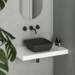 Vannas istabas uzliekamā izlietne Ravak Uni Slim 380 S 38cm, melna matēta