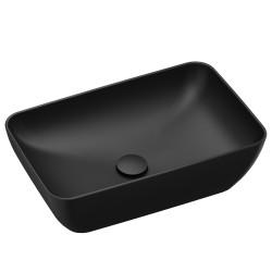 Vannas istabas uzliekamā izlietne Ravak Uni 500R Slim 50x31cm, melna matēta