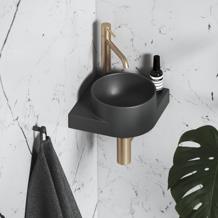 Vannas istabas stūra izlietne Ravak Yard 280 C 28x28 cm, antracīts