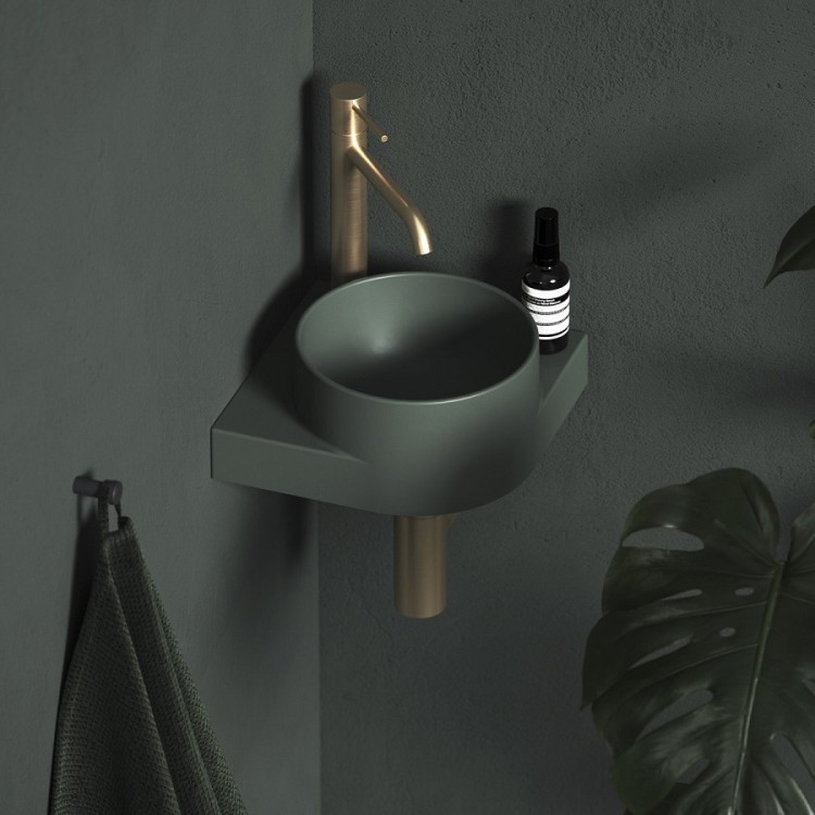 Vannas istabas stūra izlietne Ravak Yard 280 C 28x28 cm, Grey Green