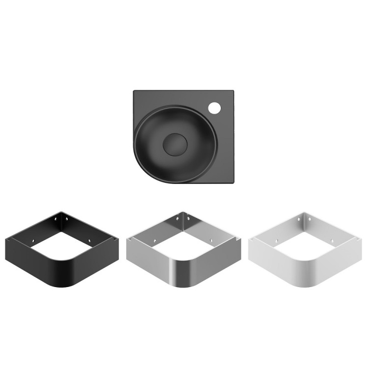 Vannas istabas stūra izlietne Ravak Yard 280 C 28x28 cm, melna XJX0D228000