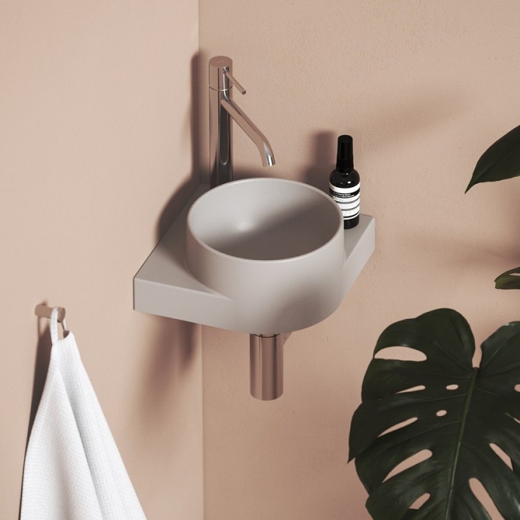 Vannas istabas stūra izlietne Ravak Yard 280 C 28x28 cm, Smoke Grey