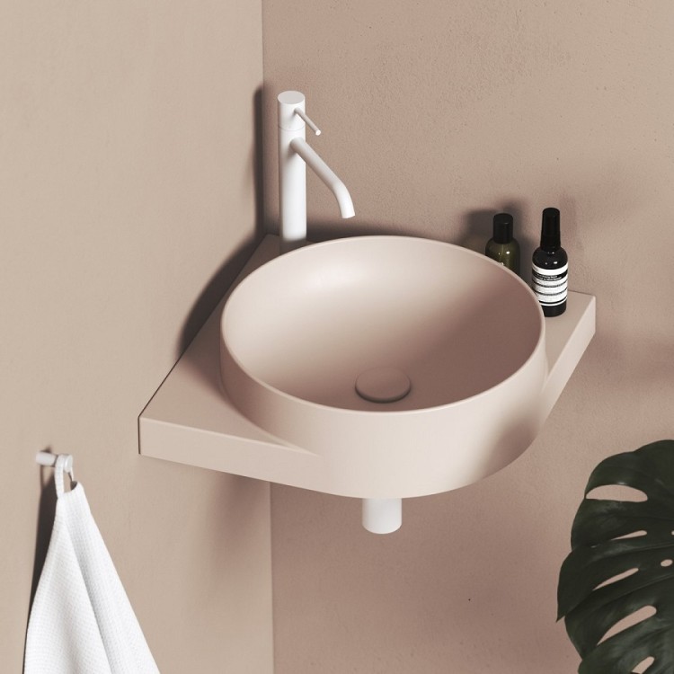 Vannas istabas stūra izlietne Ravak Yard 450 C 45x45 cm, Alabaster Pink