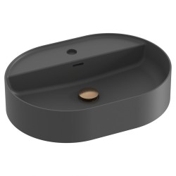 Vannas istabas uzliekamā izlietne Ravak Ceramic 550 O Slim Shelf 55x40 cm, antracīta