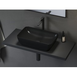 Vannas istabas uzliekamā izlietne Ravak Uni 500R Slim 50x31cm, melna