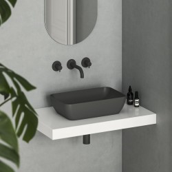 Vannas istabas uzliekamā izlietne Ravak Uni 500R Slim 50x31cm, antracīts