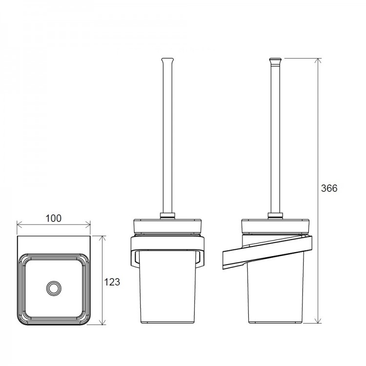 Tualetes birste ar turētāju Ravak 10°, melns TD 410.20